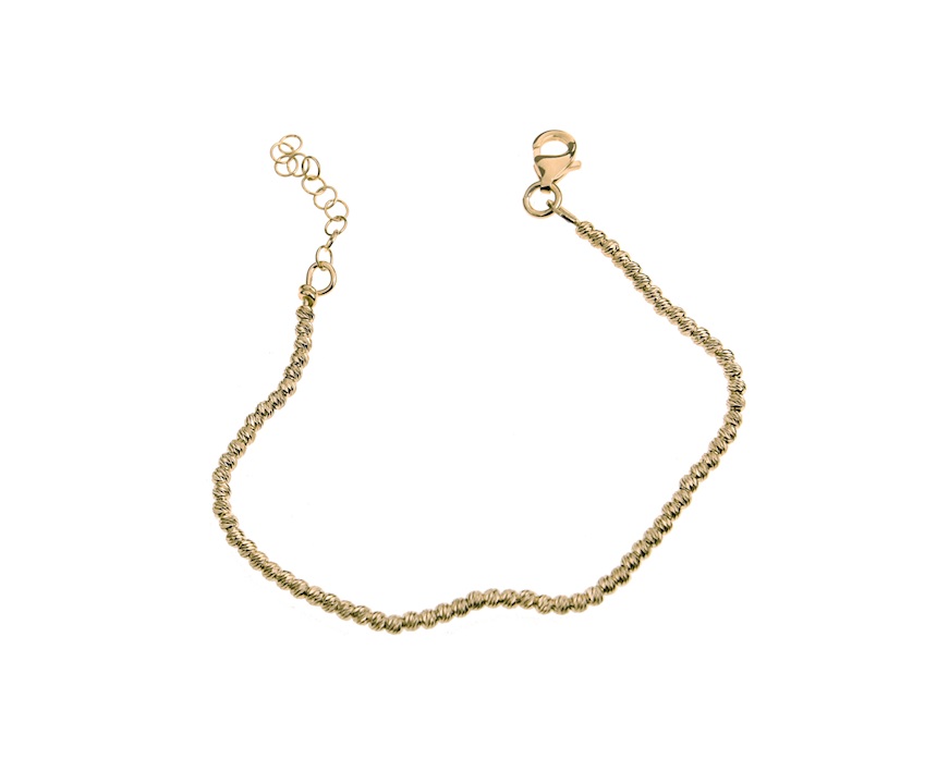 Bracciale argento a palline diamantate regolabile Selezione Zanolli