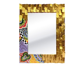 Specchio Golden Wood M dipinto a mano Tom's Drag