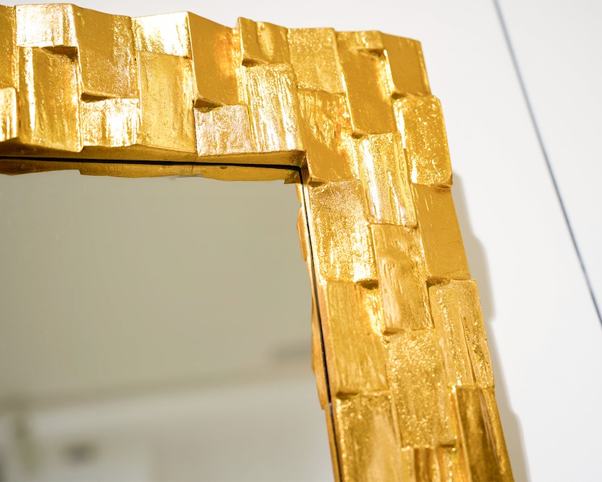 Mirror Golden Wood M hand painted Tom's Drag