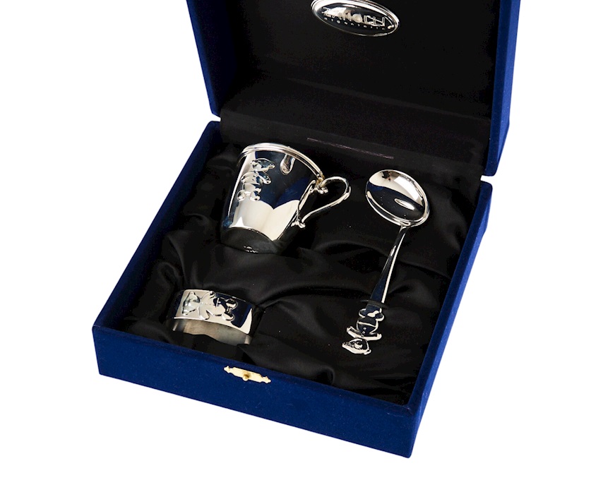 Baby set Teddy Bear silver 3 pieces Selezione Zanolli