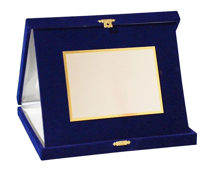 Targa silver plated con astuccio in velluto Selezione Zanolli