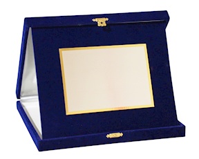 Targa silver plated con astuccio in velluto Selezione Zanolli