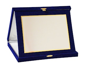 Targa silver plated con astuccio in velluto Selezione Zanolli