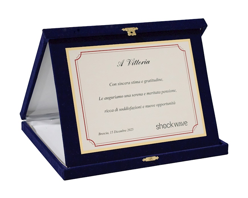 Targa silver plated con astuccio in velluto Selezione Zanolli