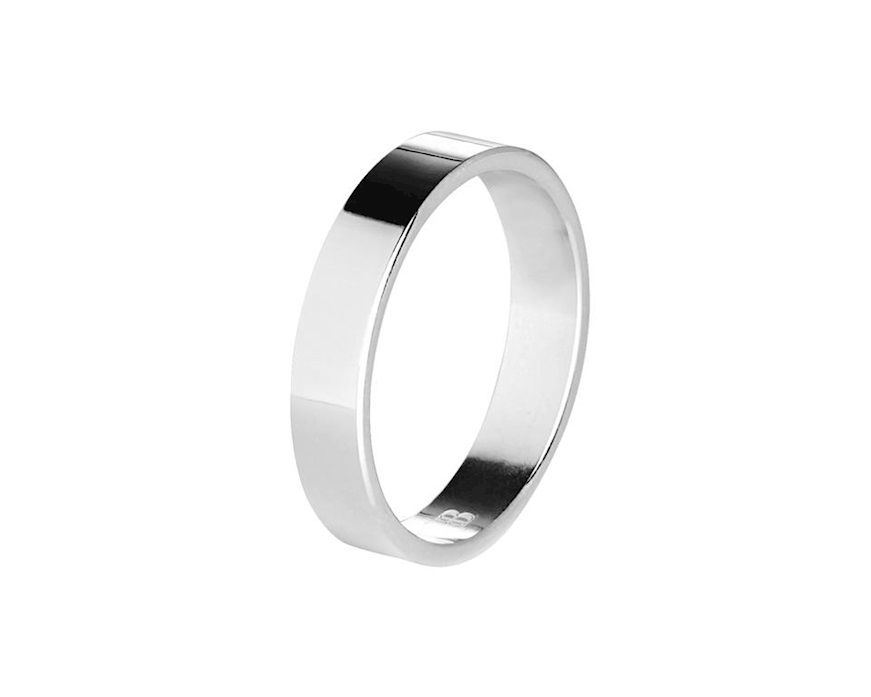 Wedding ring silver flat Boccadamo
