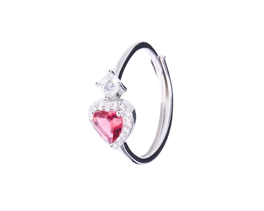 Ring silver with ruby zircon Sovrani