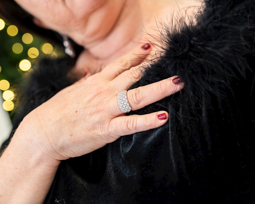 Ring silver with white zircons Sovrani