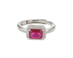 Anello Luce argento con cubic zirconia e zircone rubino Sovrani