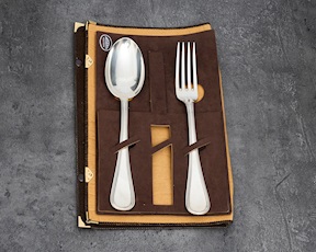 Posate legumi argento 260 grammi 2 pezzi in stile Inglese usato ricondizionato Zanolli Vintage