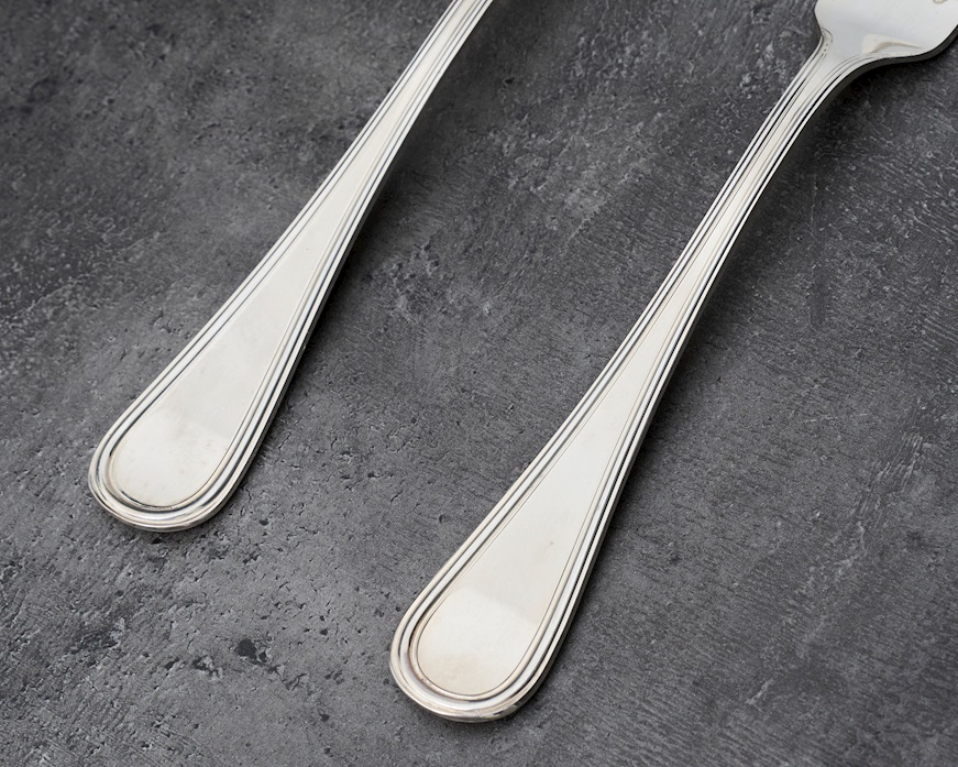 Posate legumi argento 260 grammi 2 pezzi in stile Inglese usato ricondizionato Zanolli Vintage