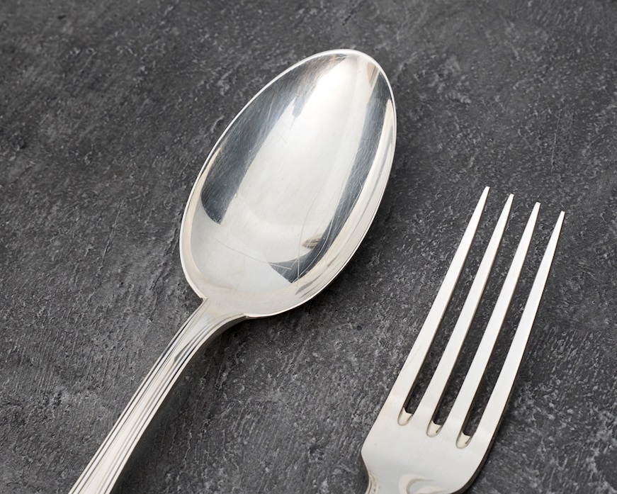 Posate legumi argento 260 grammi 2 pezzi in stile Inglese usato ricondizionato Zanolli Vintage