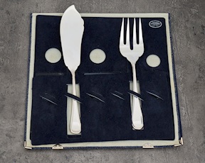 Posate servire pesce argento 202 grammi 2 pezzi in stile Inglese usato ricondizionato Zanolli Vintage