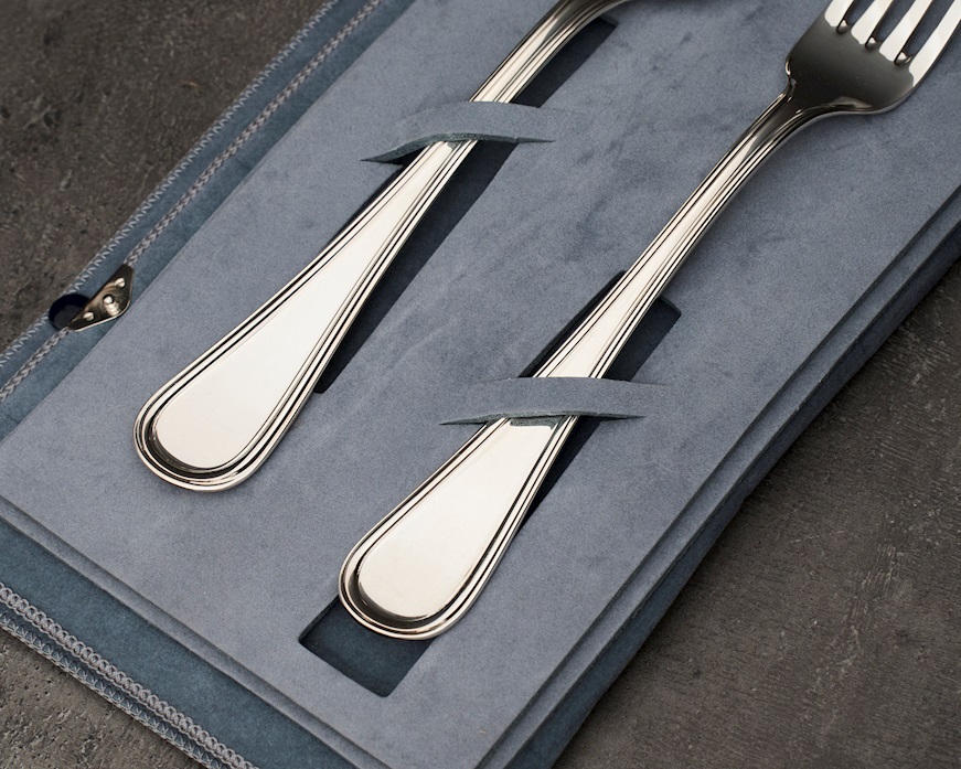 Coppia posate legumi argento 224 grammi in stile Inglese usato ricondizionato Zanolli Vintage