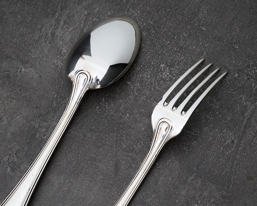 Posate legumi argento 224 grammi 2 pezzi in stile Inglese usato ricondizionato Zanolli Vintage