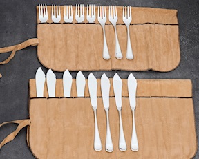 Set posate pesce argento 856 grammi 16 pezzi in stile Inglese usato ricondizionato Zanolli Vintage