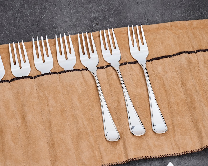 Set posate pesce argento 856 grammi 16 pezzi in stile Inglese usato ricondizionato Zanolli Vintage