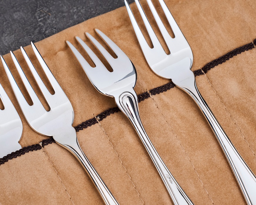 Set posate pesce argento 856 grammi 16 pezzi in stile Inglese usato ricondizionato Zanolli Vintage