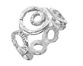 Anello Clio argento con cerchi martellati Selezione Zanolli