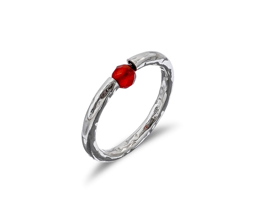 Anello Dafne argento e corniola Selezione Zanolli