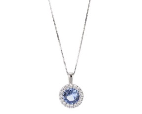 Collana argento con cubic zirconia e zirconi acquamarina Sovrani