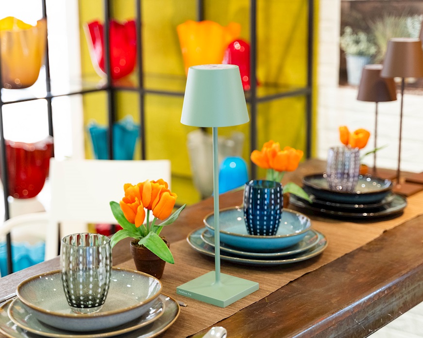 Table lamp Poldina Pro sage Zafferano