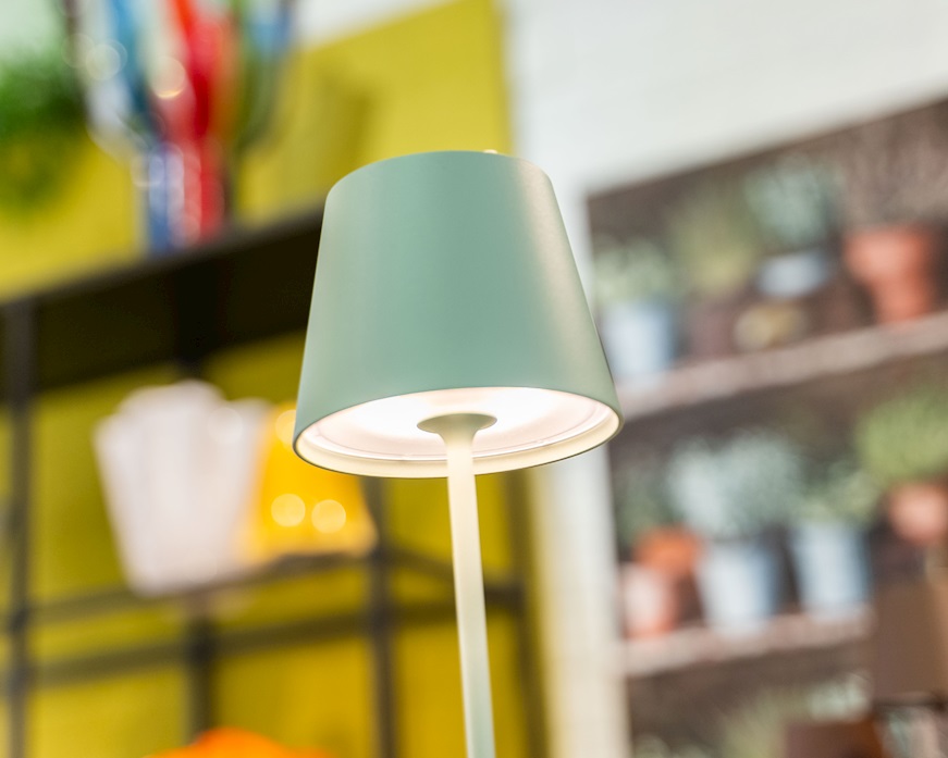 Table lamp Poldina Pro sage Zafferano