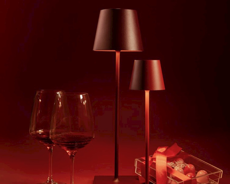 Table lamp Poldina Pro burgundy Zafferano