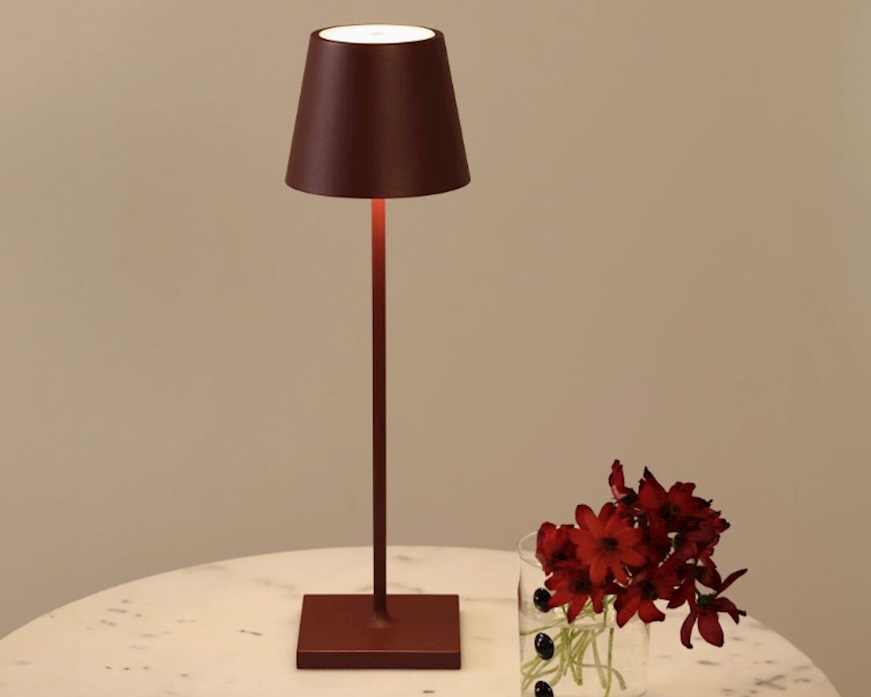 Table lamp Poldina Pro burgundy Zafferano