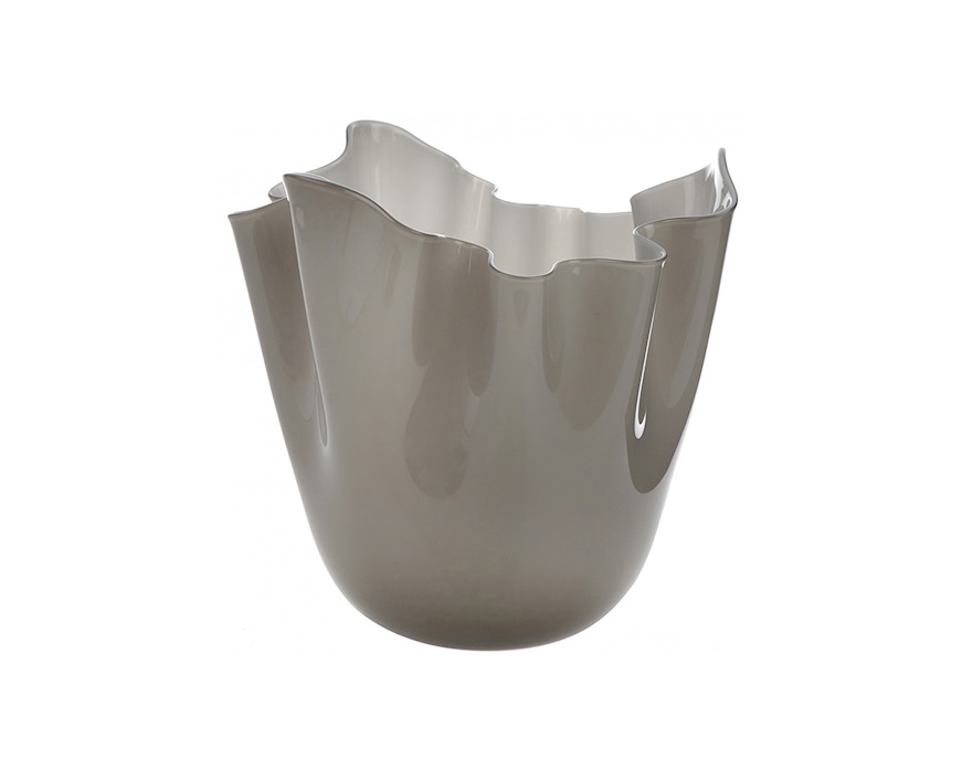 Vaso Fazzoletto vetro di Murano opalino talpa Venini