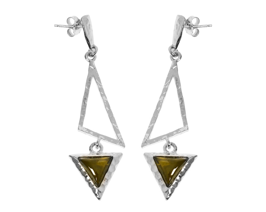 Orecchini pendenti Nyssa argento e peridoto Selezione Zanolli