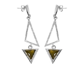 Orecchini pendenti Nyssa argento e peridoto Selezione Zanolli