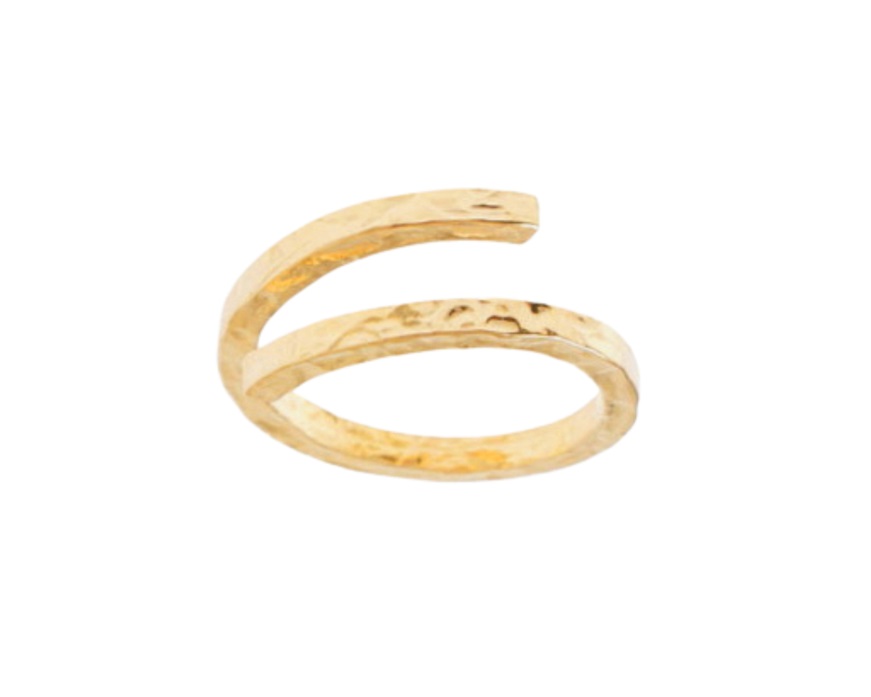 Anello Seta argento dorato spirale martellato Selezione Zanolli