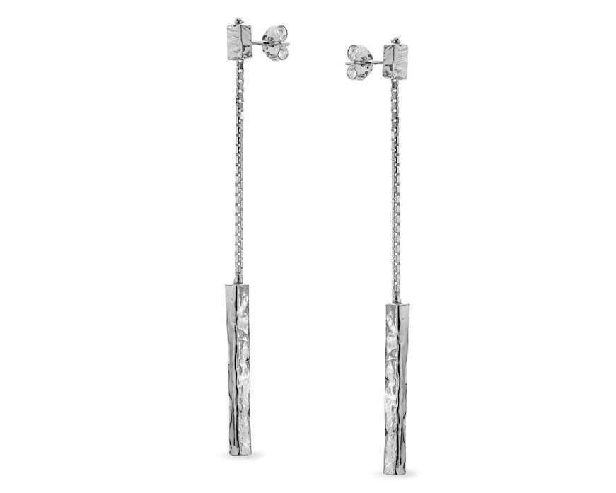 Orecchini pendenti Seta argento fiammifero martellato Selezione Zanolli