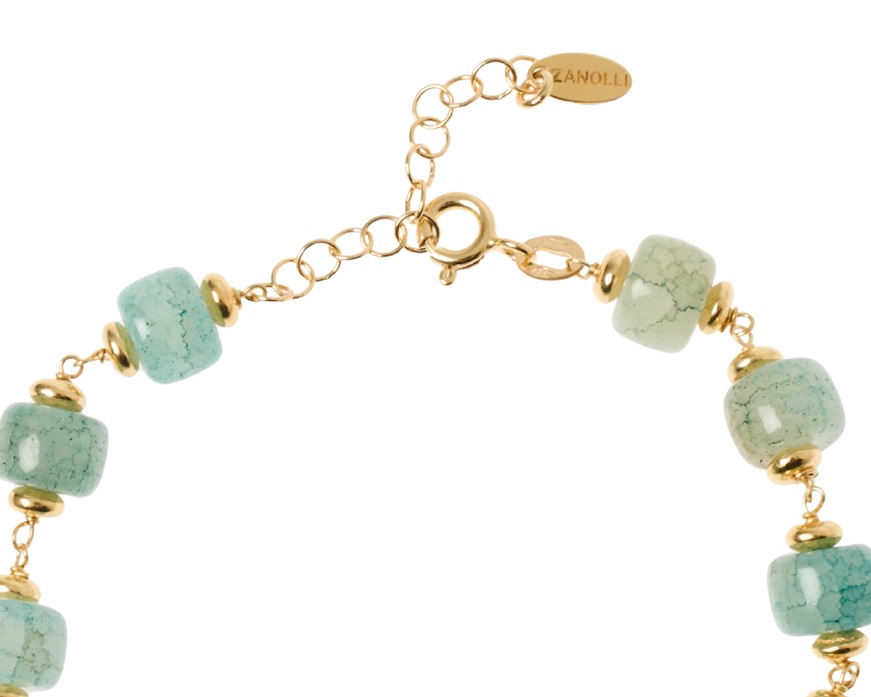 Bracciale argento dorato con amazzonite Selezione Zanolli
