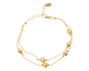 Bracciale argento dorato con palle lucide e satinate Selezione Zanolli