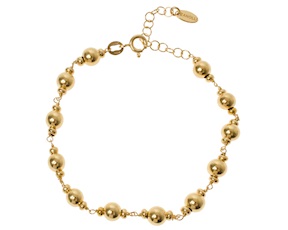 Bracciale argento dorato con palle lucide Selezione Zanolli