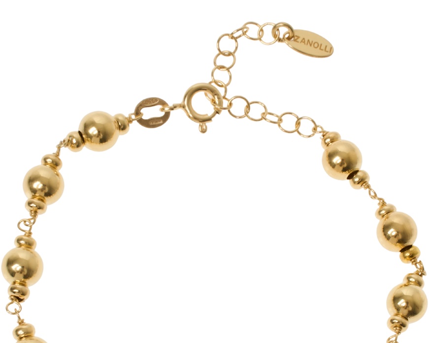 Bracciale argento dorato con palle lucide Selezione Zanolli