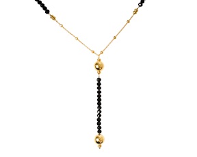 Collana argento dorato con spinello nero e palle lucide Selezione Zanolli