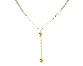 Collana argento dorato con spinello verde e palle lucide Selezione Zanolli