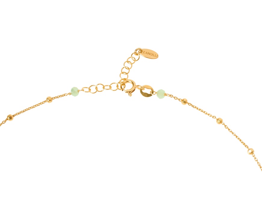 Collana argento dorato con spinello verde e palle lucide Selezione Zanolli