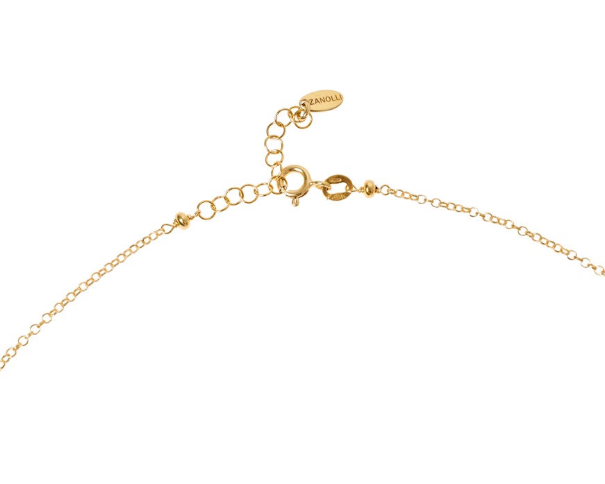 Collana argento dorato con amazzonite, apatite, moonstone e cristallo viola Selezione Zanolli