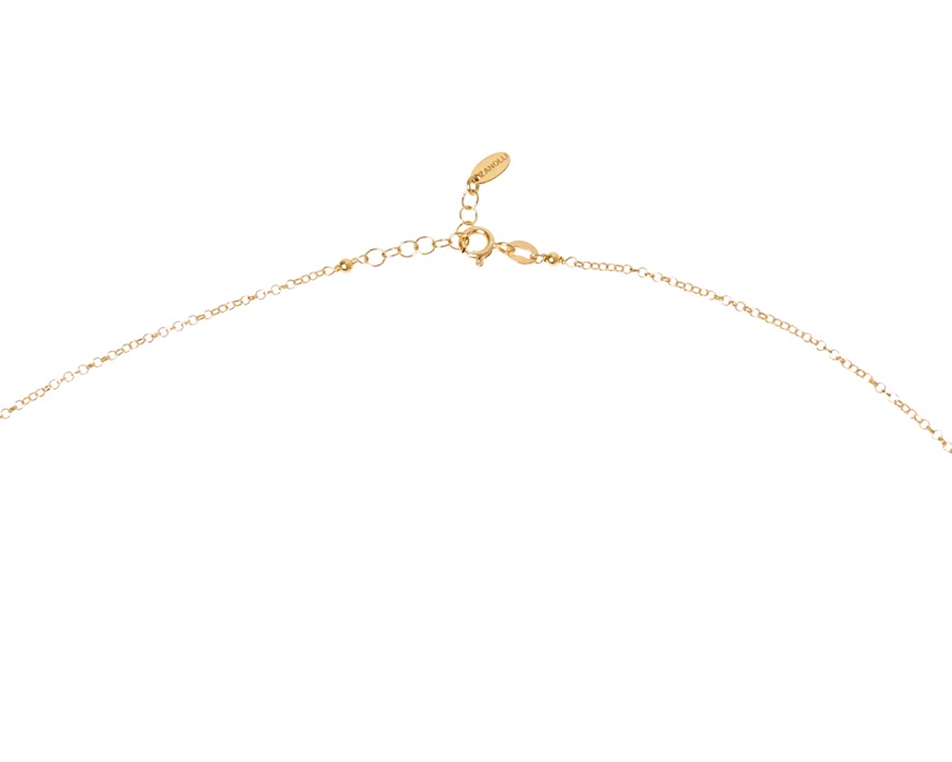 Collana argento dorato con chicco satinato, occhio di tigre e ceramica Selezione Zanolli