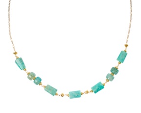 Collana argento dorato con amazzonite Selezione Zanolli