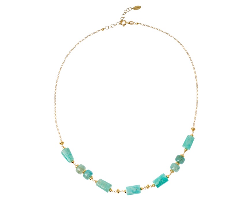 Collana argento dorato con amazzonite Selezione Zanolli