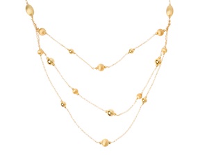 Collana argento dorato con palle lucide e satinate Selezione Zanolli