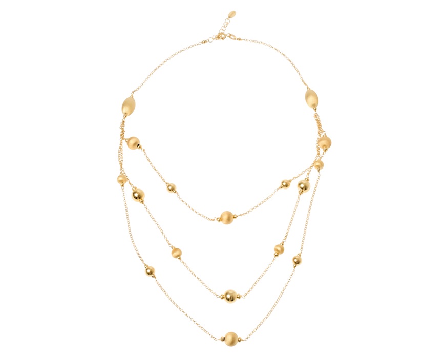 Collana argento dorato con palle lucide e satinate Selezione Zanolli