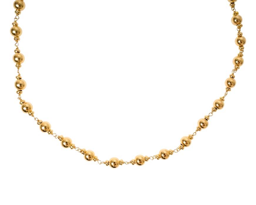 Collana argento dorato con palle lucide Selezione Zanolli