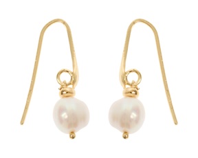 Orecchini argento dorato con perla tonda Selezione Zanolli