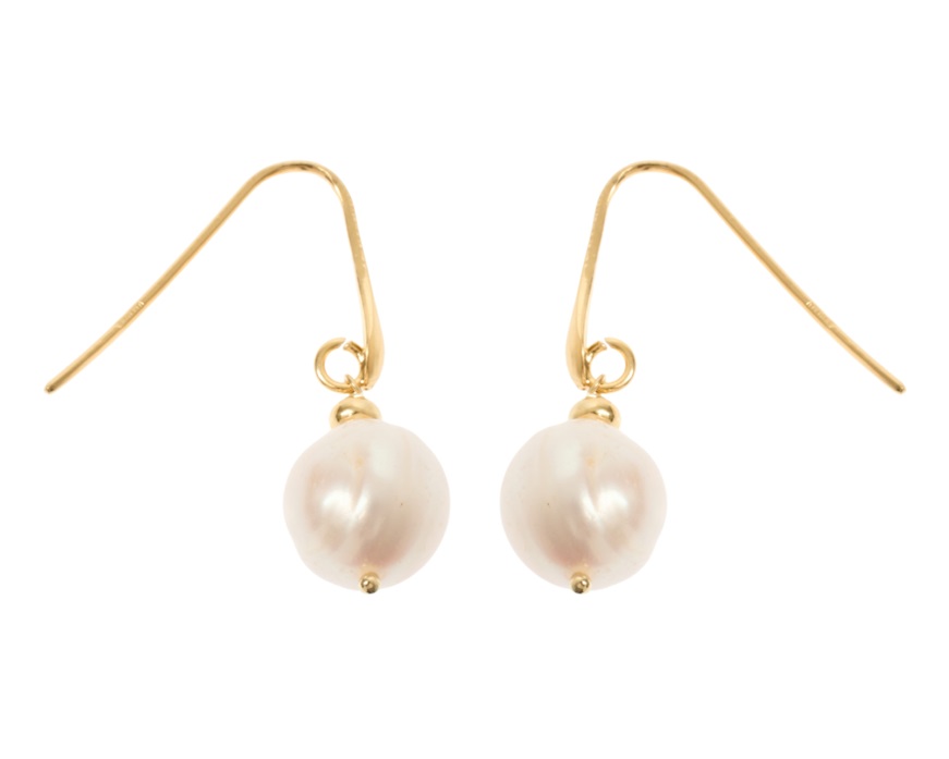 Orecchini argento dorato con perla tonda Selezione Zanolli