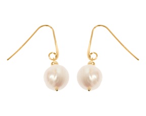 Orecchini argento dorato con perla tonda Selezione Zanolli